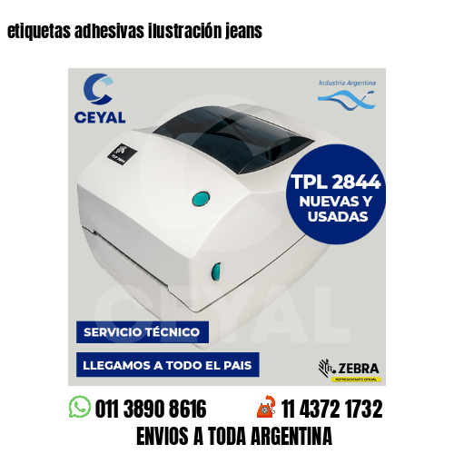etiquetas adhesivas ilustración jeans