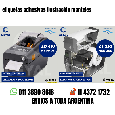 etiquetas adhesivas ilustración manteles
