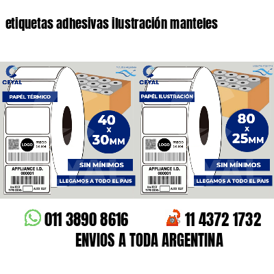 etiquetas adhesivas ilustración manteles