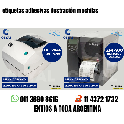 etiquetas adhesivas ilustración mochilas