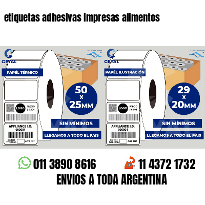 etiquetas adhesivas impresas alimentos