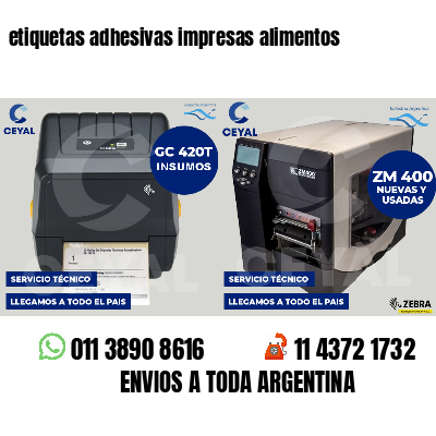 etiquetas adhesivas impresas alimentos
