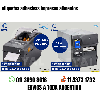 etiquetas adhesivas impresas alimentos