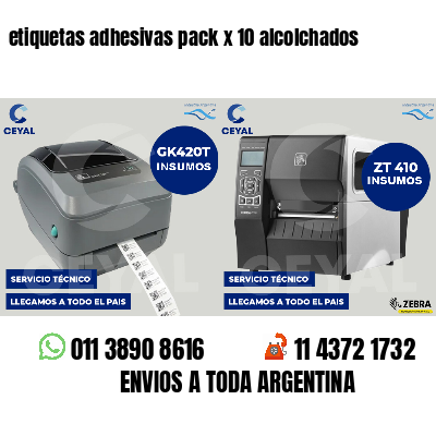 etiquetas adhesivas pack x 10 alcolchados