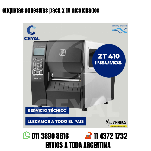 etiquetas adhesivas pack x 10 alcolchados
