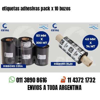 etiquetas adhesivas pack x 10 buzos