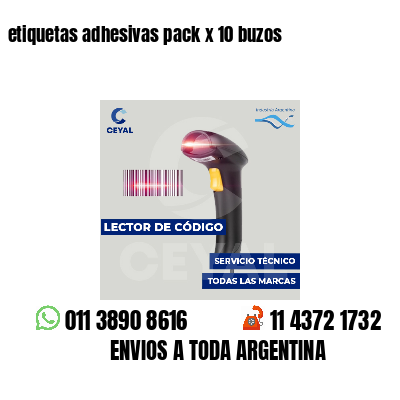 etiquetas adhesivas pack x 10 buzos