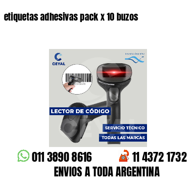 etiquetas adhesivas pack x 10 buzos