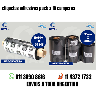 etiquetas adhesivas pack x 10 camperas