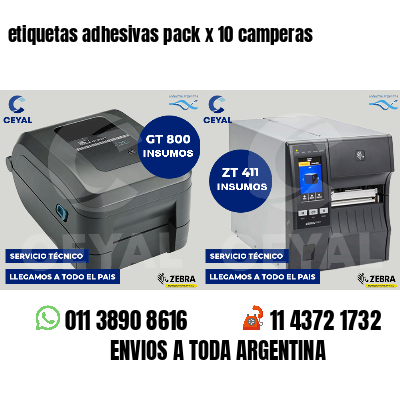 etiquetas adhesivas pack x 10 camperas