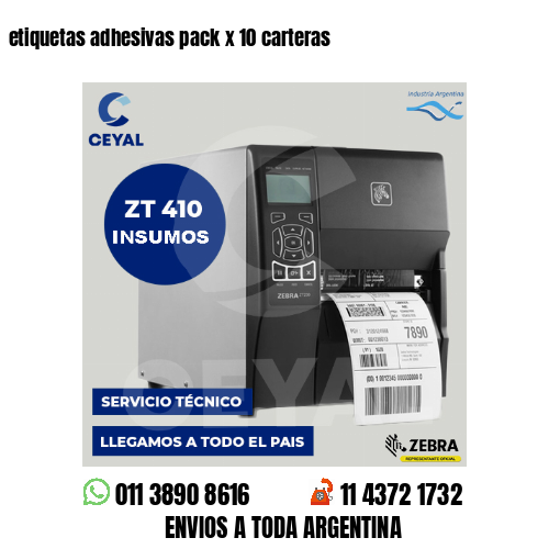 etiquetas adhesivas pack x 10 carteras