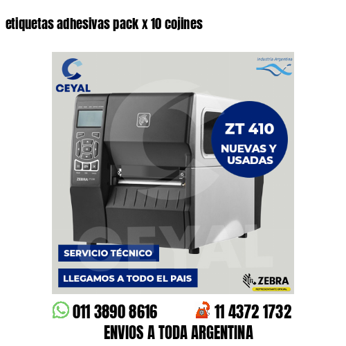etiquetas adhesivas pack x 10 cojines
