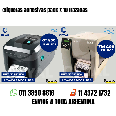 etiquetas adhesivas pack x 10 frazadas