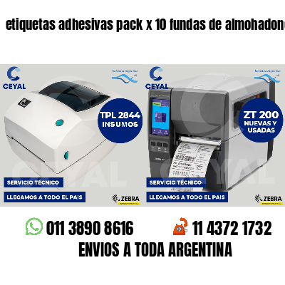 etiquetas adhesivas pack x 10 fundas de almohadones