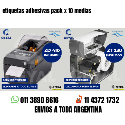 etiquetas adhesivas pack x 10 medias