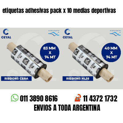 etiquetas adhesivas pack x 10 medias deportivas