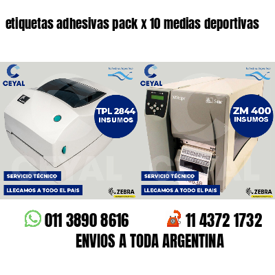 etiquetas adhesivas pack x 10 medias deportivas