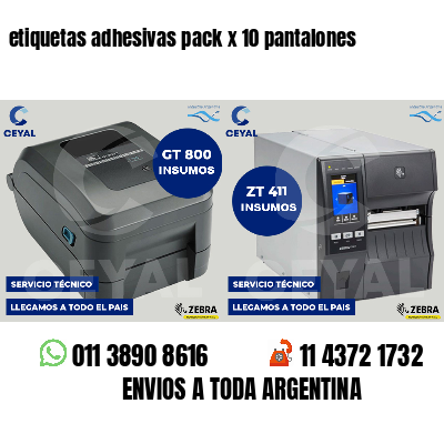 etiquetas adhesivas pack x 10 pantalones