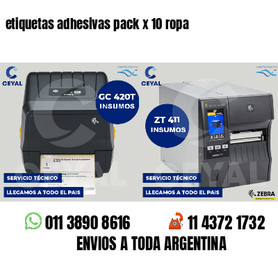 etiquetas adhesivas pack x 10 ropa