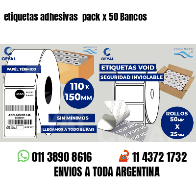 etiquetas adhesivas  pack x 50 Bancos