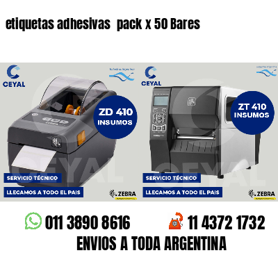 etiquetas adhesivas pack x 50 Bares