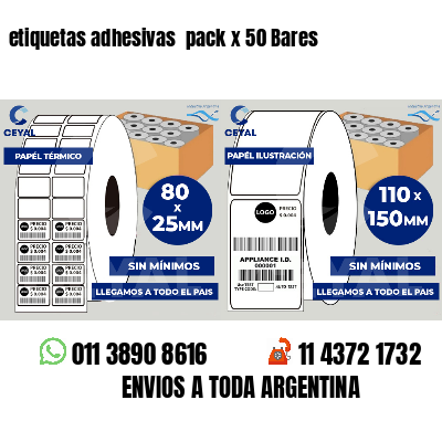 etiquetas adhesivas  pack x 50 Bares