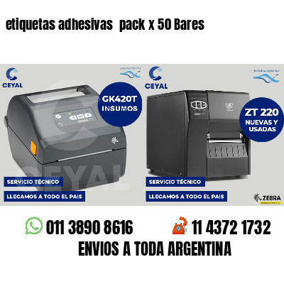 etiquetas adhesivas  pack x 50 Bares
