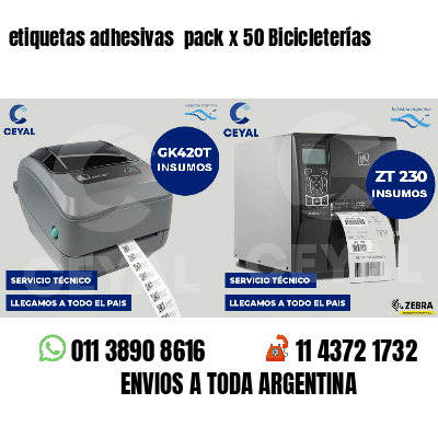 etiquetas adhesivas  pack x 50 Bicicleterías