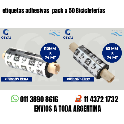 etiquetas adhesivas  pack x 50 Bicicleterías