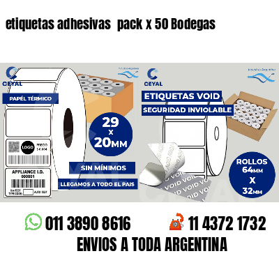 etiquetas adhesivas  pack x 50 Bodegas