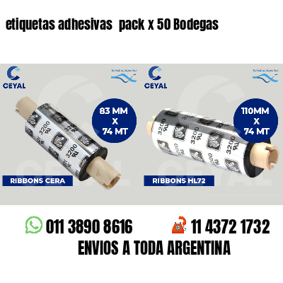 etiquetas adhesivas  pack x 50 Bodegas