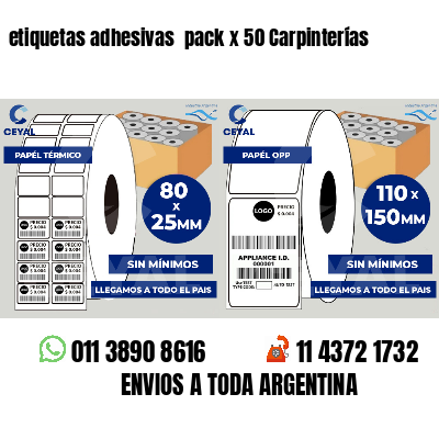 etiquetas adhesivas  pack x 50 Carpinterías