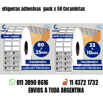 etiquetas adhesivas  pack x 50 Ceramistas