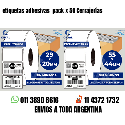 etiquetas adhesivas  pack x 50 Cerrajerías