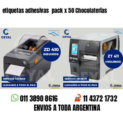 etiquetas adhesivas pack x 50 Chocolaterías