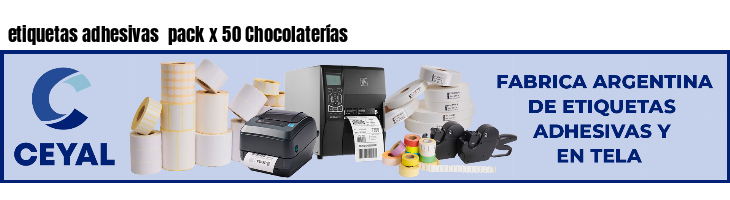 etiquetas adhesivas  pack x 50 Chocolaterías
