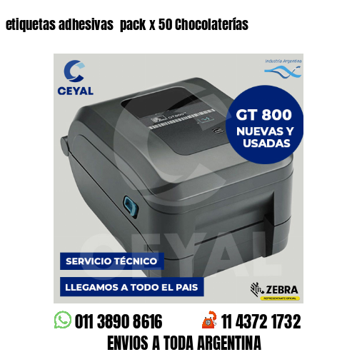 etiquetas adhesivas  pack x 50 Chocolaterías