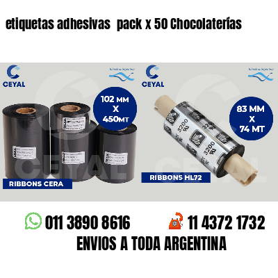 etiquetas adhesivas  pack x 50 Chocolaterías