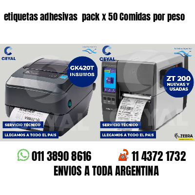etiquetas adhesivas  pack x 50 Comidas por peso