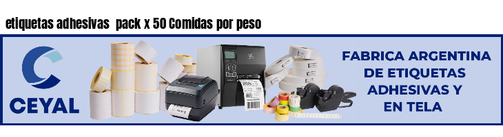 etiquetas adhesivas  pack x 50 Comidas por peso