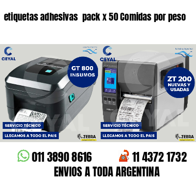 etiquetas adhesivas  pack x 50 Comidas por peso