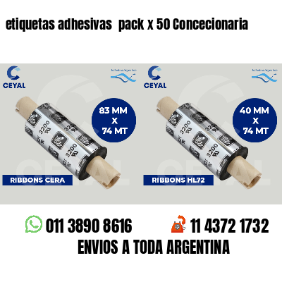 etiquetas adhesivas pack x 50 Concecionaria