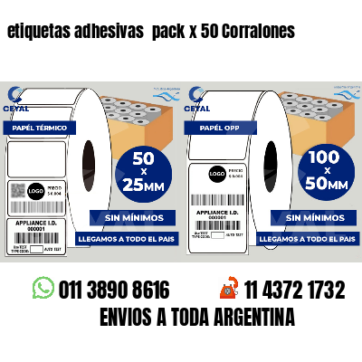 etiquetas adhesivas  pack x 50 Corralones