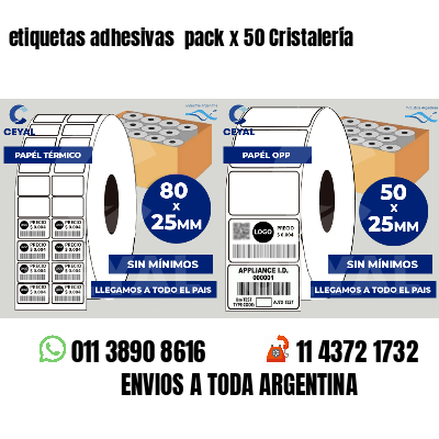 etiquetas adhesivas  pack x 50 Cristalería