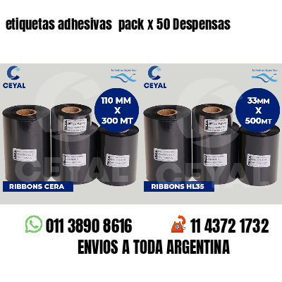 etiquetas adhesivas  pack x 50 Despensas