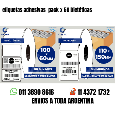 etiquetas adhesivas  pack x 50 Dietéticas