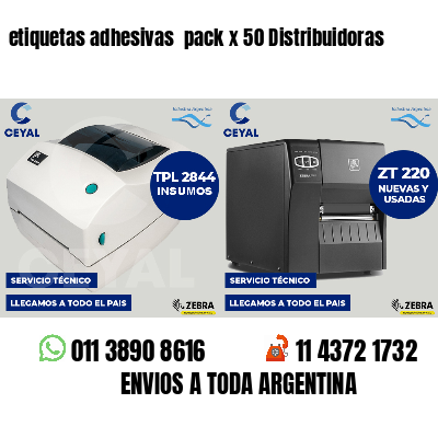 etiquetas adhesivas  pack x 50 Distribuidoras