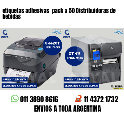 etiquetas adhesivas  pack x 50 Distribuidoras de bebidas
