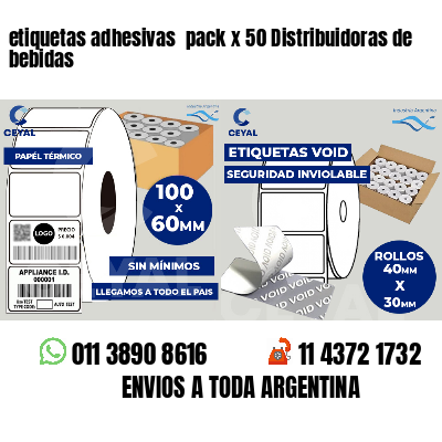 etiquetas adhesivas  pack x 50 Distribuidoras de bebidas