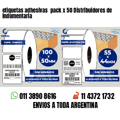 etiquetas adhesivas pack x 50 Distribuidores de indumentaria